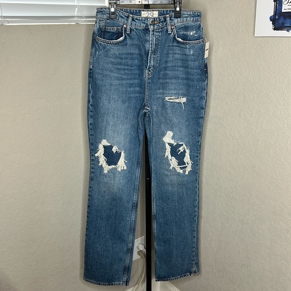 We The Free Denim - 597 - We The Free NWT Free People Distressed Blue Jeans, Size 29